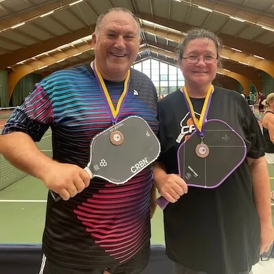 Annie and Sarah - Basingstoke Open 2025 - Ladies 3.0 Bronze Medal
